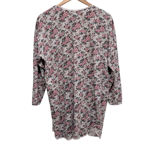 VICTORIA’S SECRET Lace Floral Long Sleeve asleep Shirt Nightgown Size M/L - Picture 2 of 11